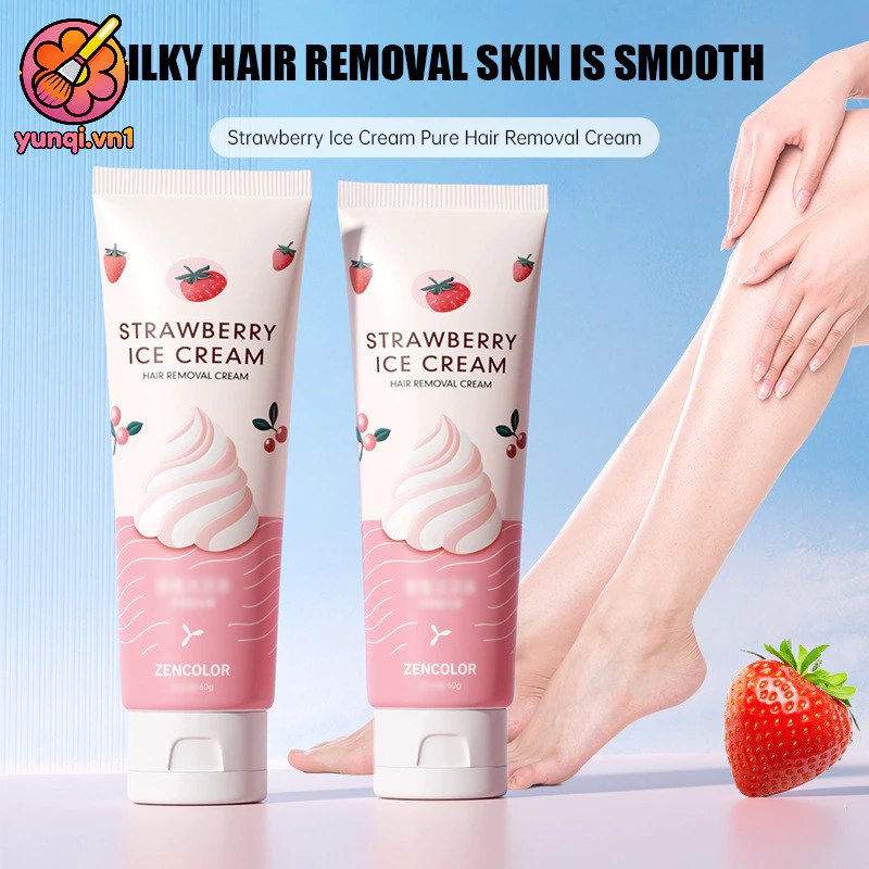 🎀yunqi🎀 Kem Tẩy Lông Zencolor Strawberry Loại Bỏ Dễ Dàng Lông Nách Chân Toàn Thân Da Mịn Màng 60g