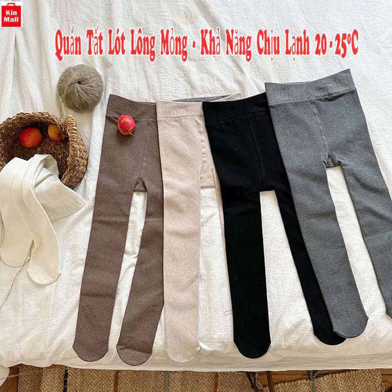 (Loại Cao Cấp Xuất Hàn) Quần Tất, Quần Lengging Lót Lông Mỏng Nhẹ mặc ngày Se Lạnh cho Bé GÁI từ 3-9 tuổi