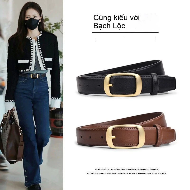 Dây belt thắt lưng khóa vuông mẫu mới bản 2,8cm