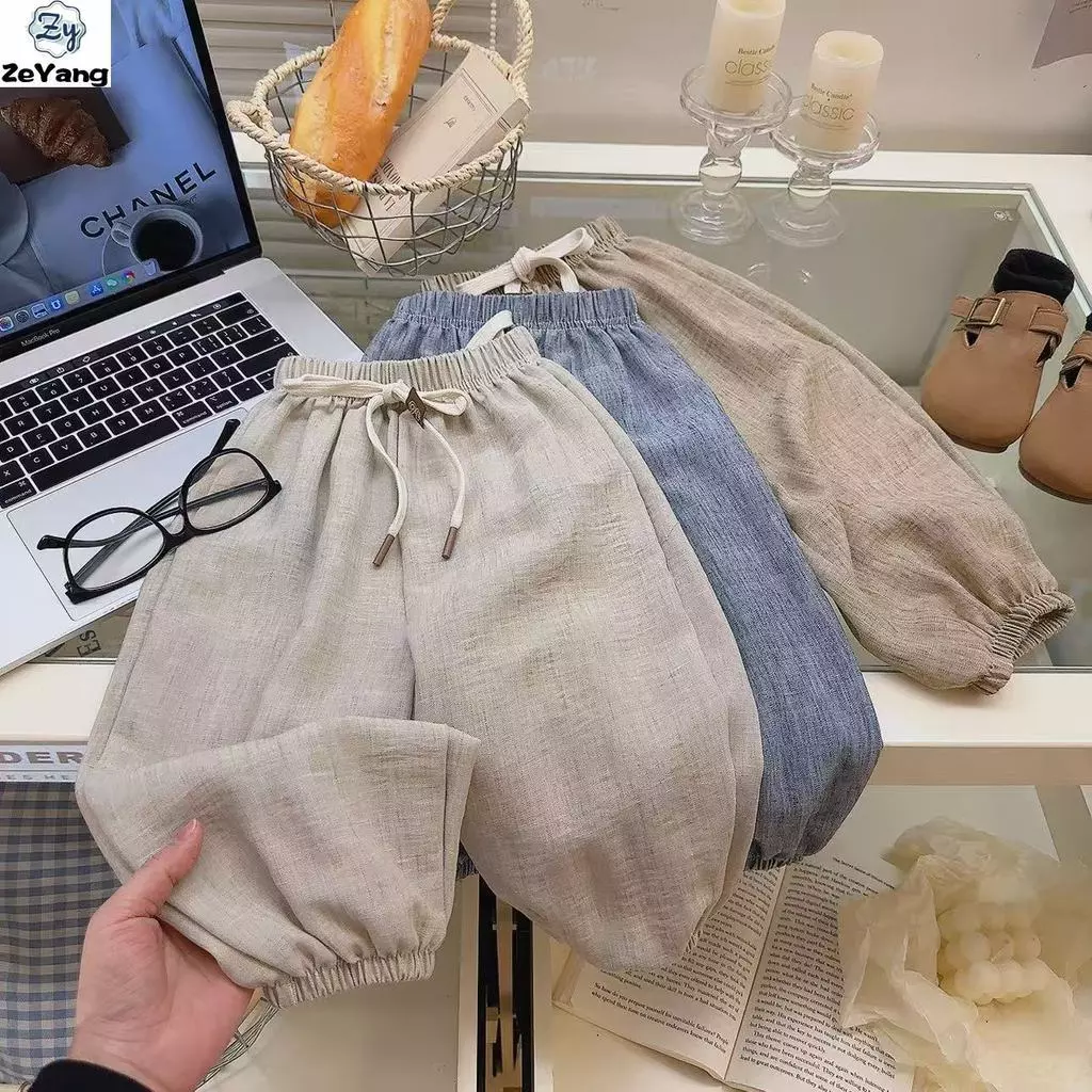 [ZY] 70-150 Hàng có sẵn Quần thường ngày cho trẻ em Quần chống muỗi dáng rộng thể thao thoáng khí cho bé Quần dài phù hợp cho trẻ em thời trang