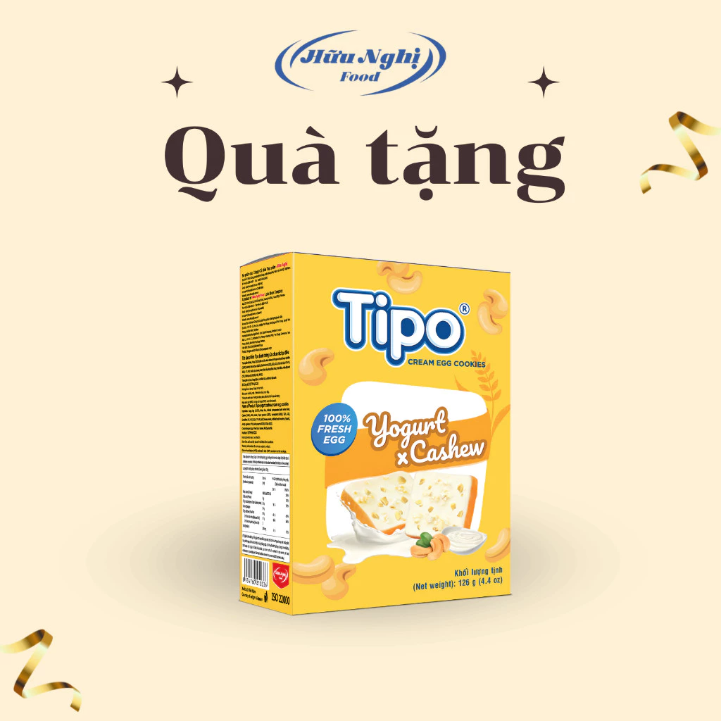 (HÀNG TẶNG KHÔNG BÁN) Bánh Tipo Sữa chua hạt điều 126g