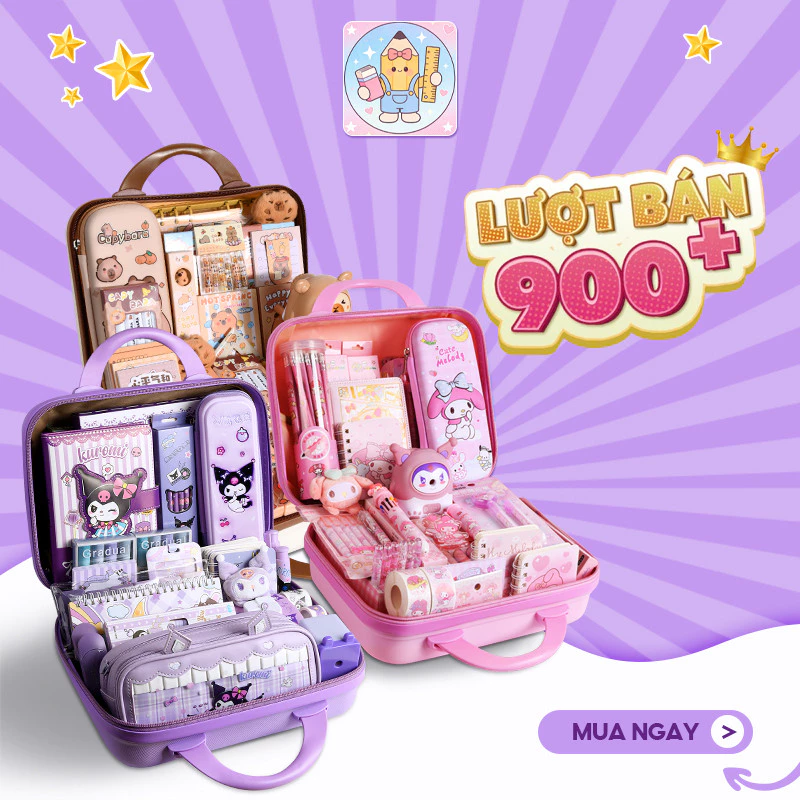 Hộp Quà Văn Phòng Phẩm Cute - Bút Chì Dễ Thương, Đồ Dùng Học Tập Tiện Ích Cho Học Sinh Kiểu Hoạt Hình