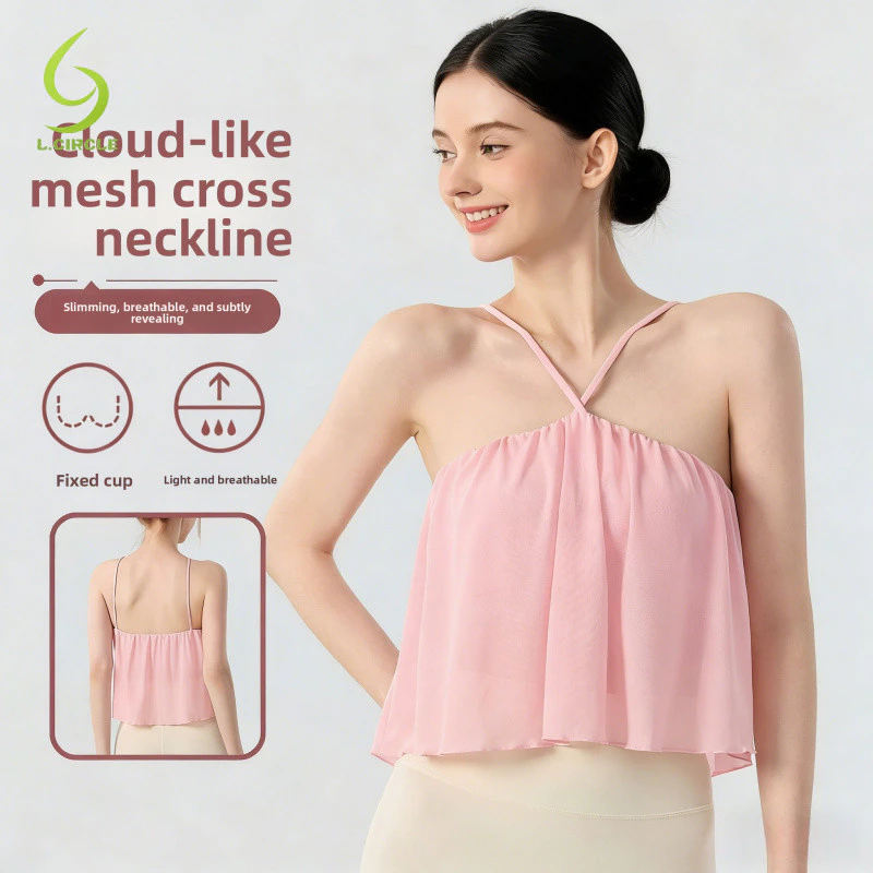 [L.CIRCLE] Áo ngực thể thao Yoga Cảm giác mây Grenadine Cross