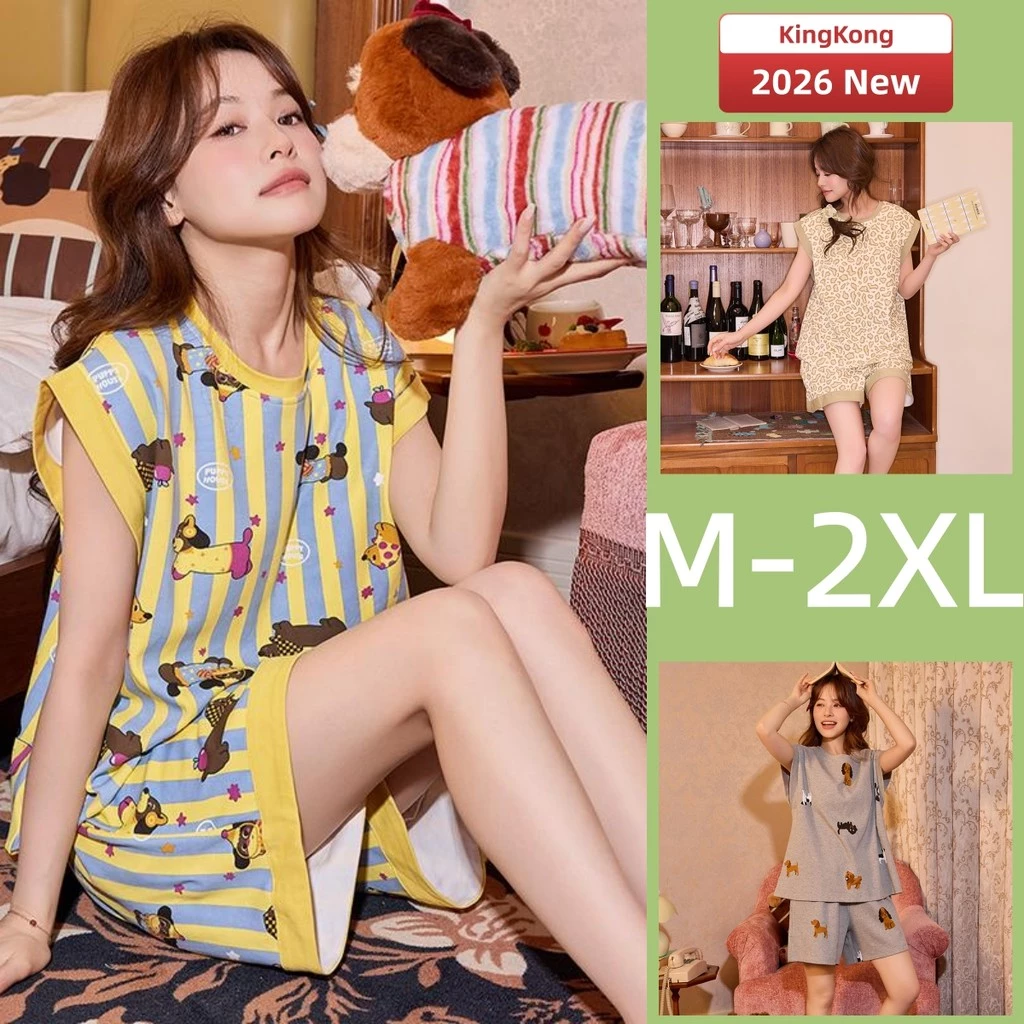 Bộ Đồ Ngủ Cotton Cho Nữ, Kiểu Dáng Không Tay, Mỏng Lành Thích Hợp Mùa Hè