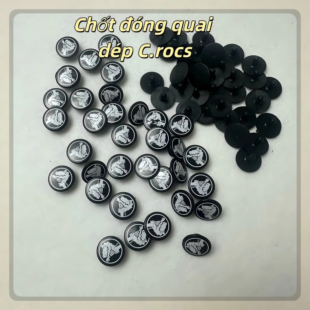 4 miếng cố định bên khóa dây giày/dép phụ kiện/màu đen snap khóa phụ kiện cho dép trang trí khóa