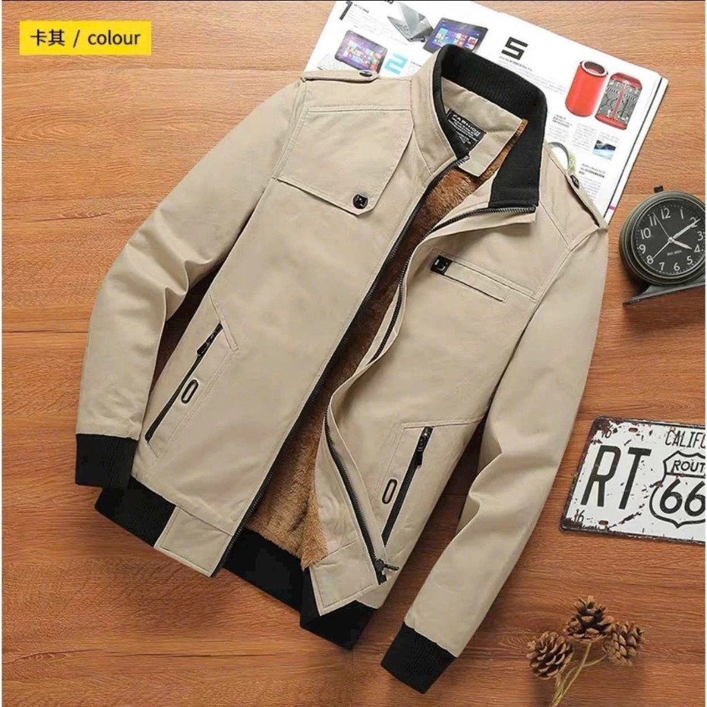 Áo Khoác Kaki Nam Lót Lông Giống Hình Lớp Lông Dày Ấm Mùa Đông XSTT FASHION