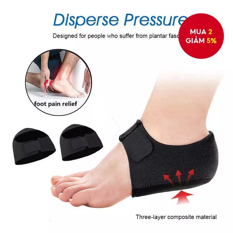 Miếng đệm gót silicone cho chứng viêm cân gan bàn chân, gel y tế chăm sóc chân giúp giảm đau và hỗ trợ.