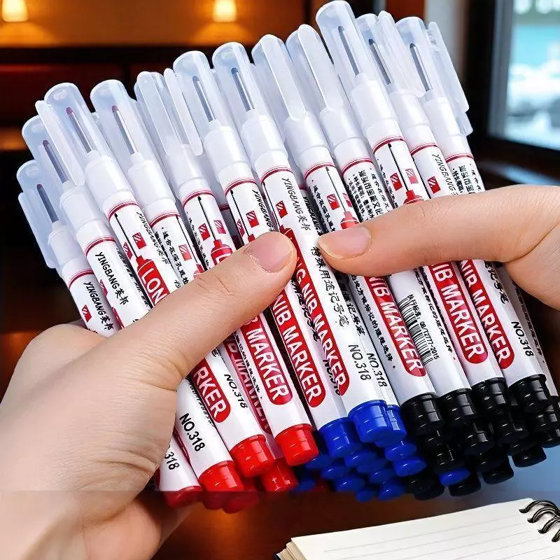Bút đánh dấu lỗ sâu 20mm đầu ngòi dài gọn nhẹ, dụng cụ đa chức năng, mực đen/đỏ/xanh lên màu chuẩn