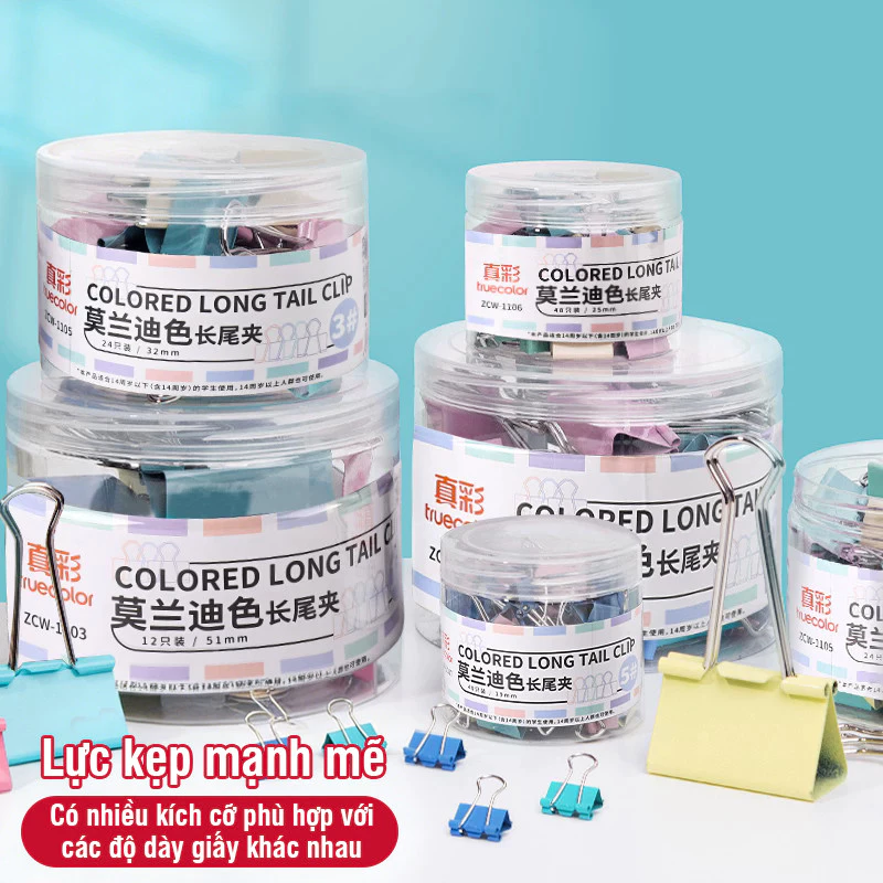 Kẹp tài liệu mini kim loại kẹp bướm A4 pastel - Phụ kiện không thể thiếu, màu pastel dịu nhẹ, chất liệu đảm bảo
