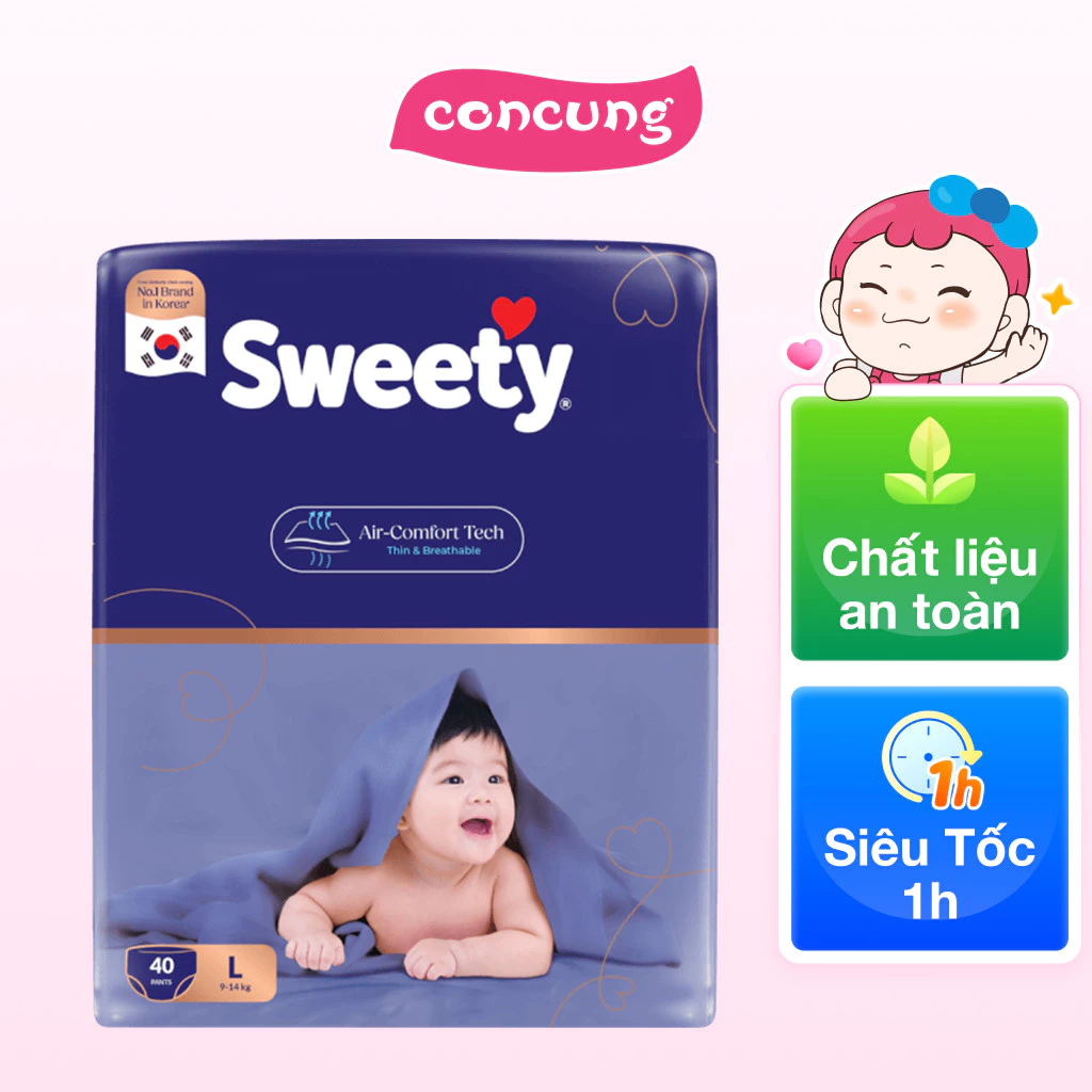 Combo 2 Tã quần Sweety cỡ L 40 miếng
