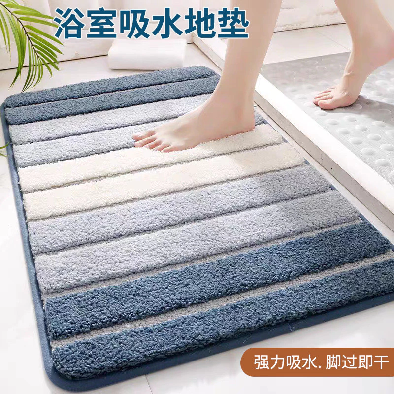 [Minimalist] Thảm Nhà Tắm Lông Cừu Phối Màu Gradient - Thảm Lau Chân Siêu Thấm Hút Chống Trượt Cao Cấp Decor Phòng Ngủ/Nhà Vệ Sinh