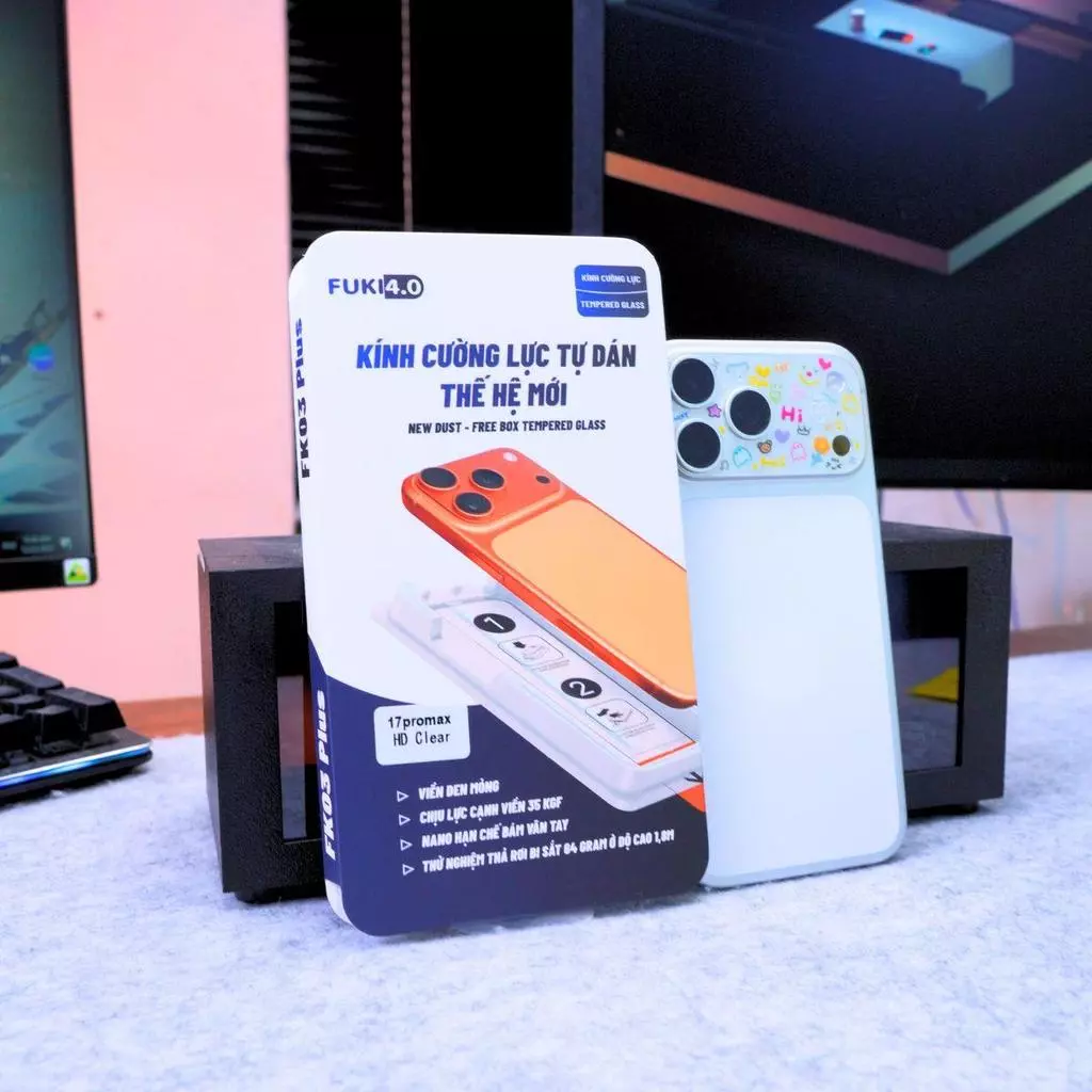Kính cường lực Iphone siêu chịu lực FUKI40 FK03 PLUS cho ip 18 promax  17 16 15 14 13 12 11 xsm x xr plus air prm pro