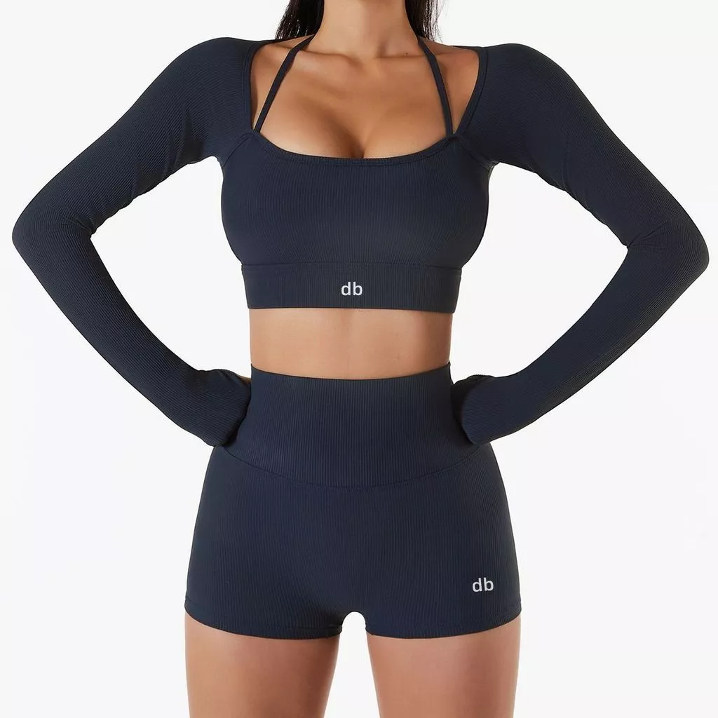 Top dài tay thể thao có miếng lót ngực, nhanh khô, phù hợp tập gym và yoga
