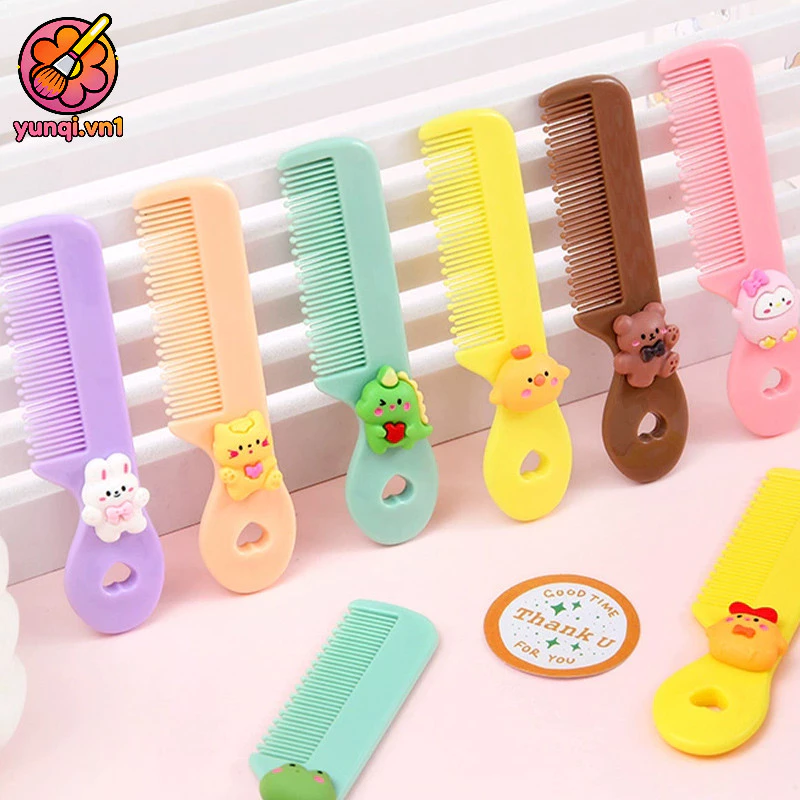 【yunqi】dụng cụ làm tóc cho bé gái lược làm tóc trẻ em màu kẹo ngọt. Lược mini cầm tay hình hoạt hình dễ thương