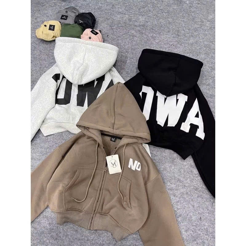 ÁO KHOÁC NỈ IN NỔI HỌA TIẾT NOWA 2 MẶT TRƯỚC SAU ÁO CÓ NÓN TO DÀY DẶN XSTT FASHION