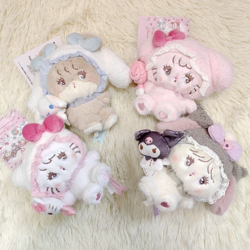Dễ Thương Sanrio X Cat Series Sang Trọng Đồ Chơi Hello Kitty Cinnamoroll Kuromi Sang Trọng Móc Khóa Túi Mặt Dây Chuyền Trẻ Em Quà Tặng