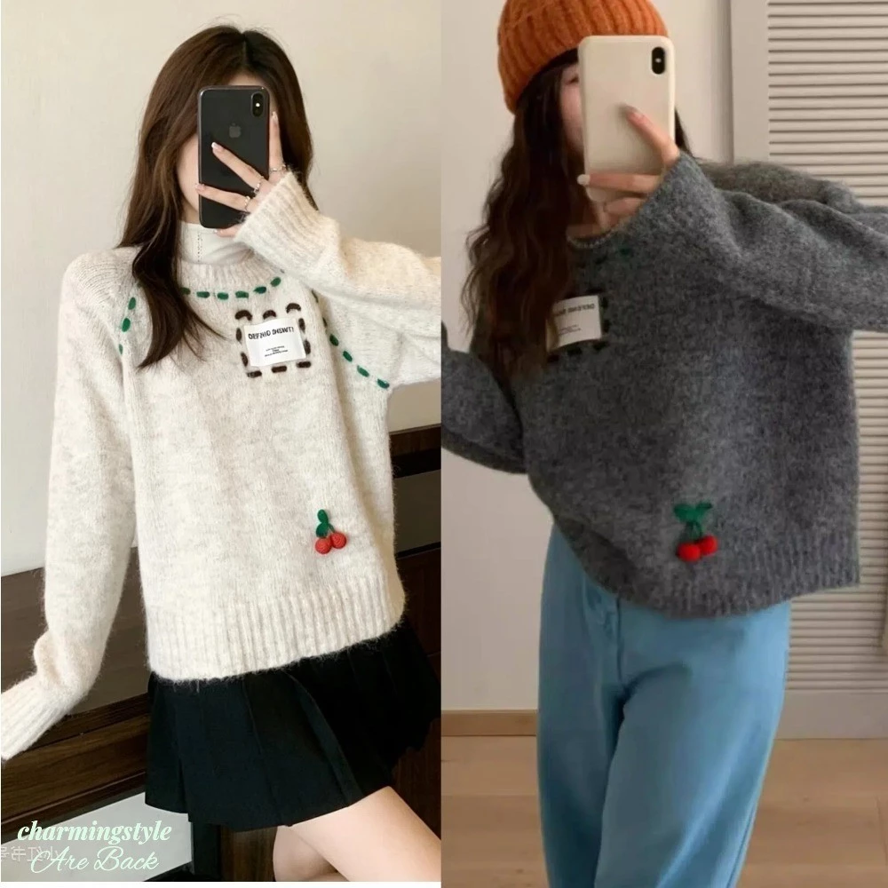 Áo Khoác Len Dáng Rộng Cho Nữ, Áo Len Chui Đầu Thời Trang Thu Đông Mới, Phong Cách Hàn Quốc.