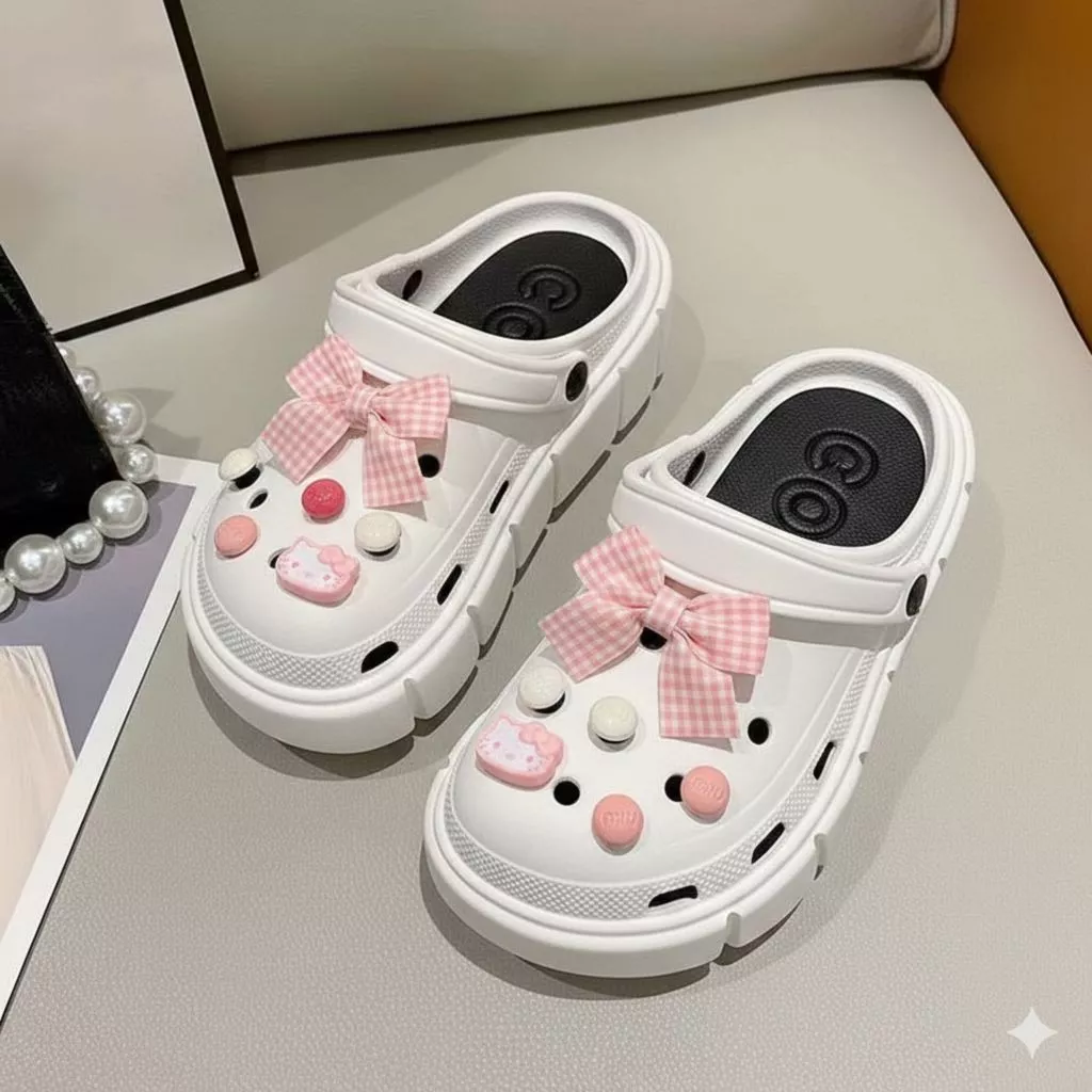 [Tặng Kèm Charm] Dép Sục Nữ Có Quai Tốn Dáng Chất Liệu Cao Su Mềm Êm Chân Size 36-41 Bách Hóa GiayDep. Store -S45C