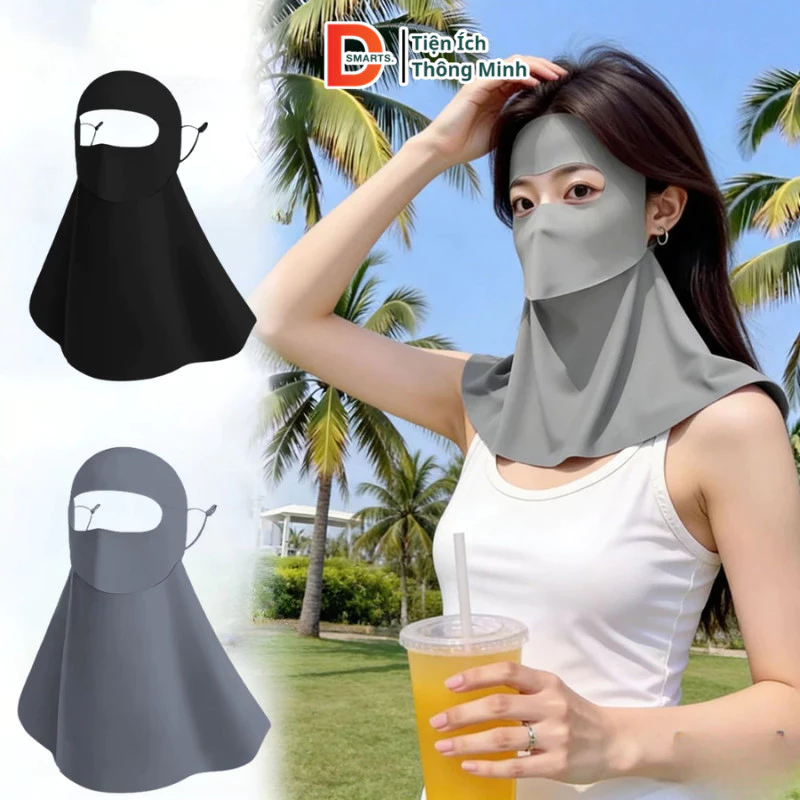 Khẩu Trang Chống Nắng Full Mặt Cổ, Khẩu Trang Chống Tia UV 99.9% Che Kín Mặt Cổ, Thoáng Khí Đi Nắng Dsmarts
