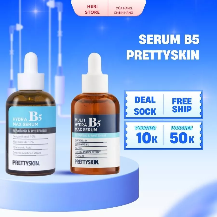 [Chính hãng] Tinh Chất Phục Hồi Và Dưỡng Trắng Da B5 PrettySkin 50ml Heri Skin Nội dung 2
