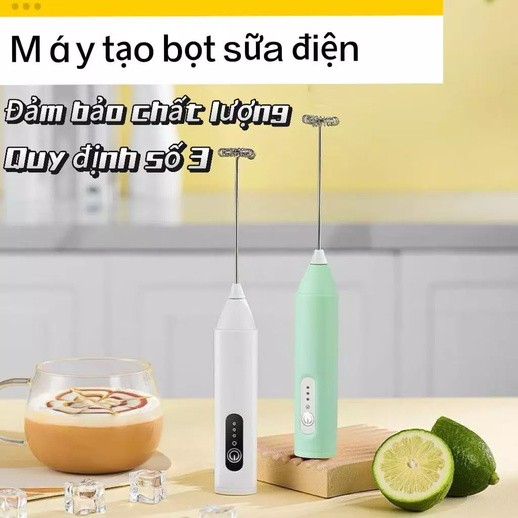 Ba bánh răng điều chỉnh điện bọt sữa đôi mùa xuân đầu cấp thực phẩm USB sạc cổng có thể được sử dụng cho cà phê trứng