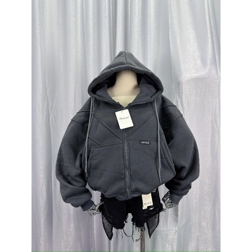 ÁO KHOÁC HOODIE NỈ NAM NỮ BOXY DÀY DẶN CÓ NÓN IN NỔI HỌA TIẾT STYLE XSTT FASHION