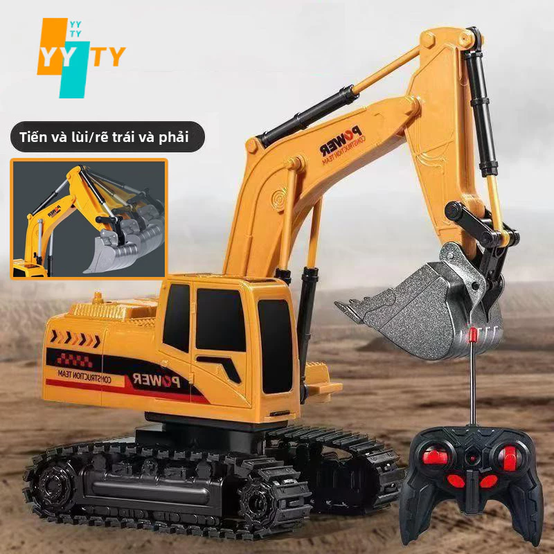YYTY 2.4GHz Xe Ben/Máy Xúc Điều Khiển Từ Xa Cho Bé Có Pin Sạc, Nâng Hạ,Bánh Xích,Quà Tặng Hoàn