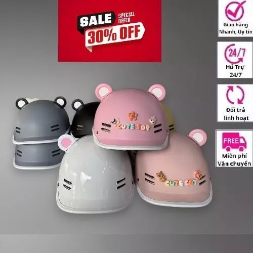 Mũ Cá Heo Hot Trend Kèm Phụ Kiện Trang Trí Nửa Đầu Nam Nữ Kèm Charm Tên Thời Trang