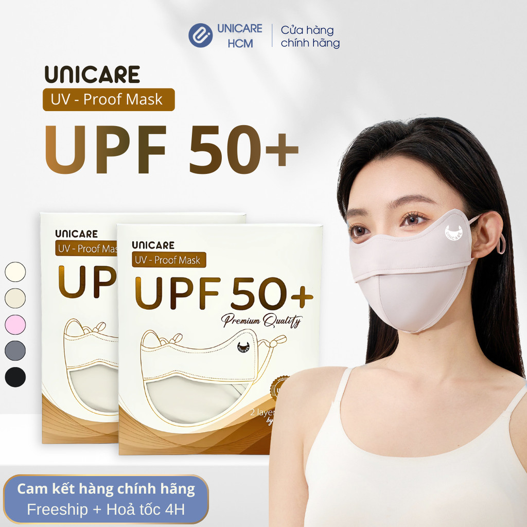 UNICARE Khẩu Trang Vải Chống Tia UV Proof Mask, UPF 50+ Ngăn UV, Tái Sử Dụng…