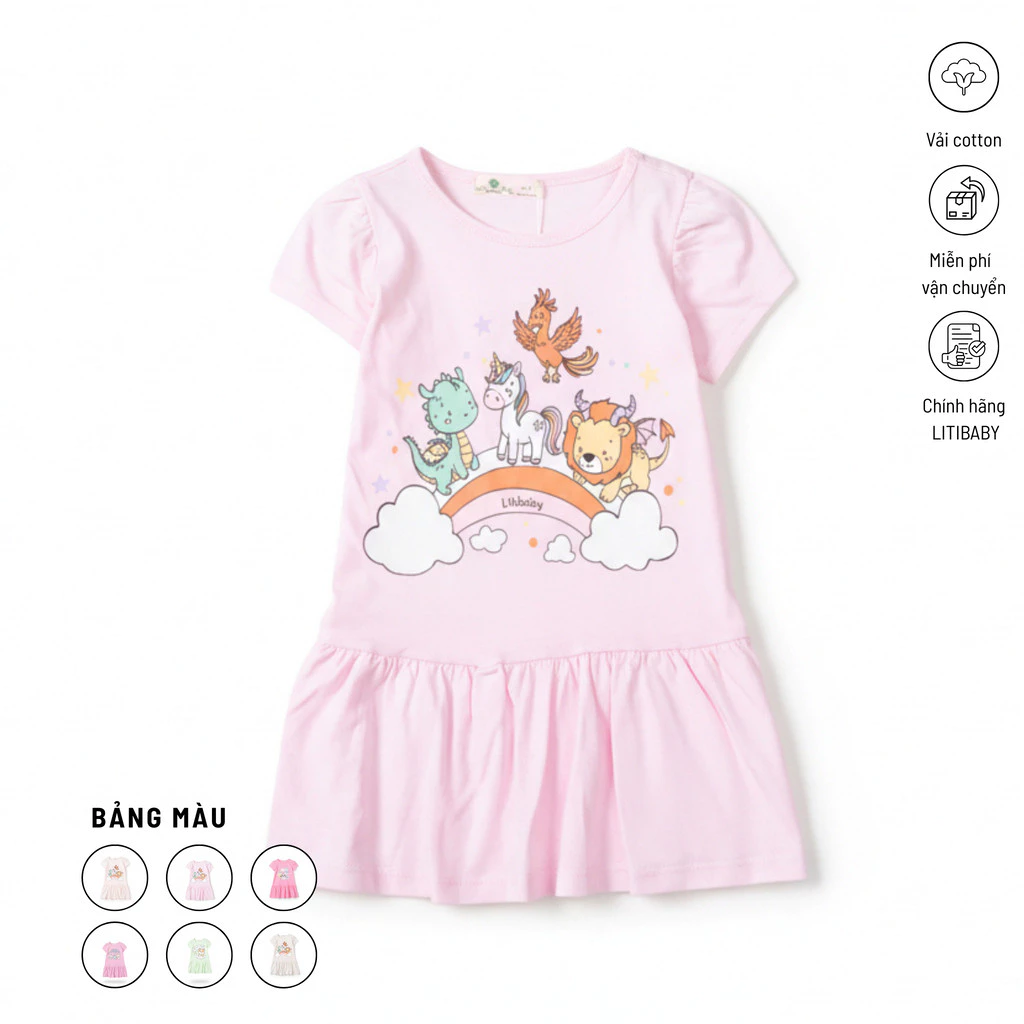 Đầm Trẻ Em Dễ Thương Mùa Hè LITIBABY cho bé từ 2-10 tuổi TS06