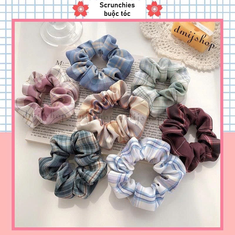 MUA 1 TẶNG 1 Dây Buộc Tóc / Cột Tóc Scrunchies To Phồng Đẹp Thời Trang Hàn Quốc