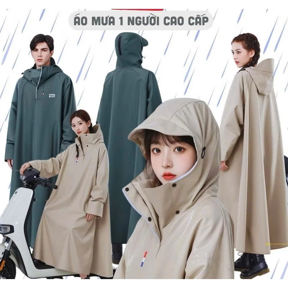 Áo Mưa Trùm Kín Thời Trang Vải Oxford Cao Cấp Chống Thấm Nước, Bền Đẹp, Dày Dặn, Tiện Lợi