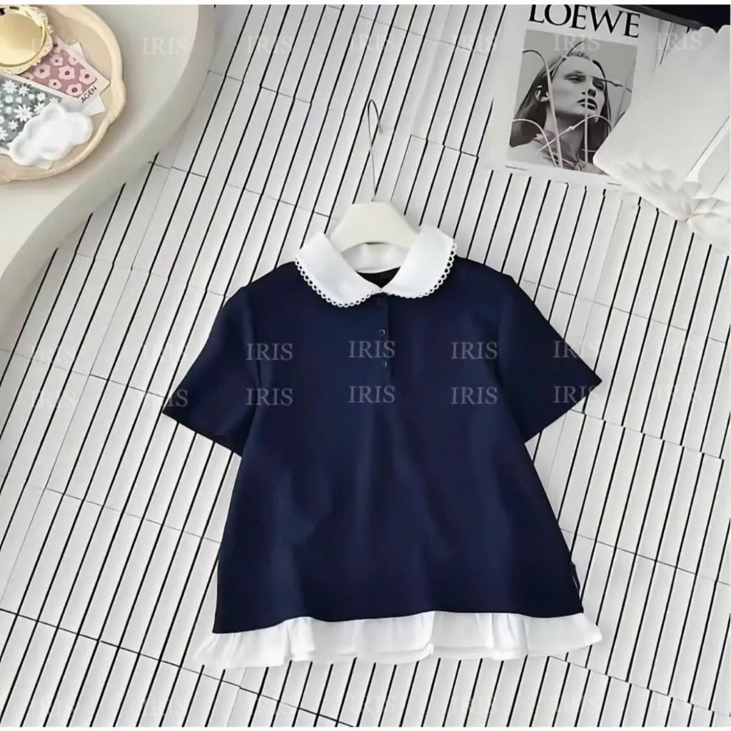 Áo Thun Polo Nữ Cổ Sen Viền Bèo Nữ Tính, Áo Phông Tay Ngắn Form Ôm Co Giãn Mềm Mịn Mặc Đi Học Đi Chơi Hot Trend