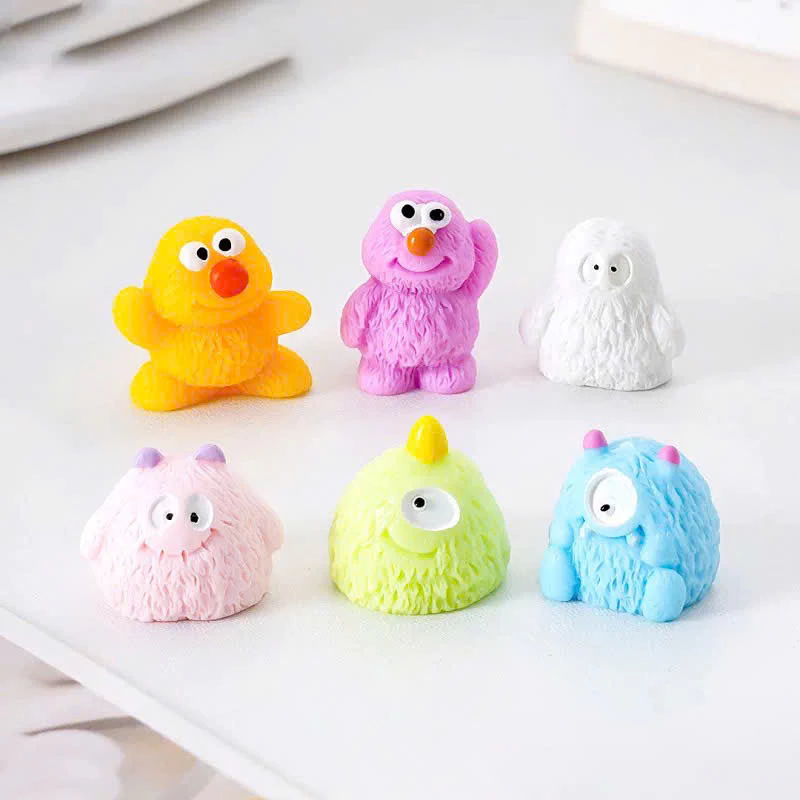 Combo 6 Mô Hình Quái Vật Mini Dễ Thương – Figurine Monster Trang Trí Bàn Làm Việc, Xe Ô Tô