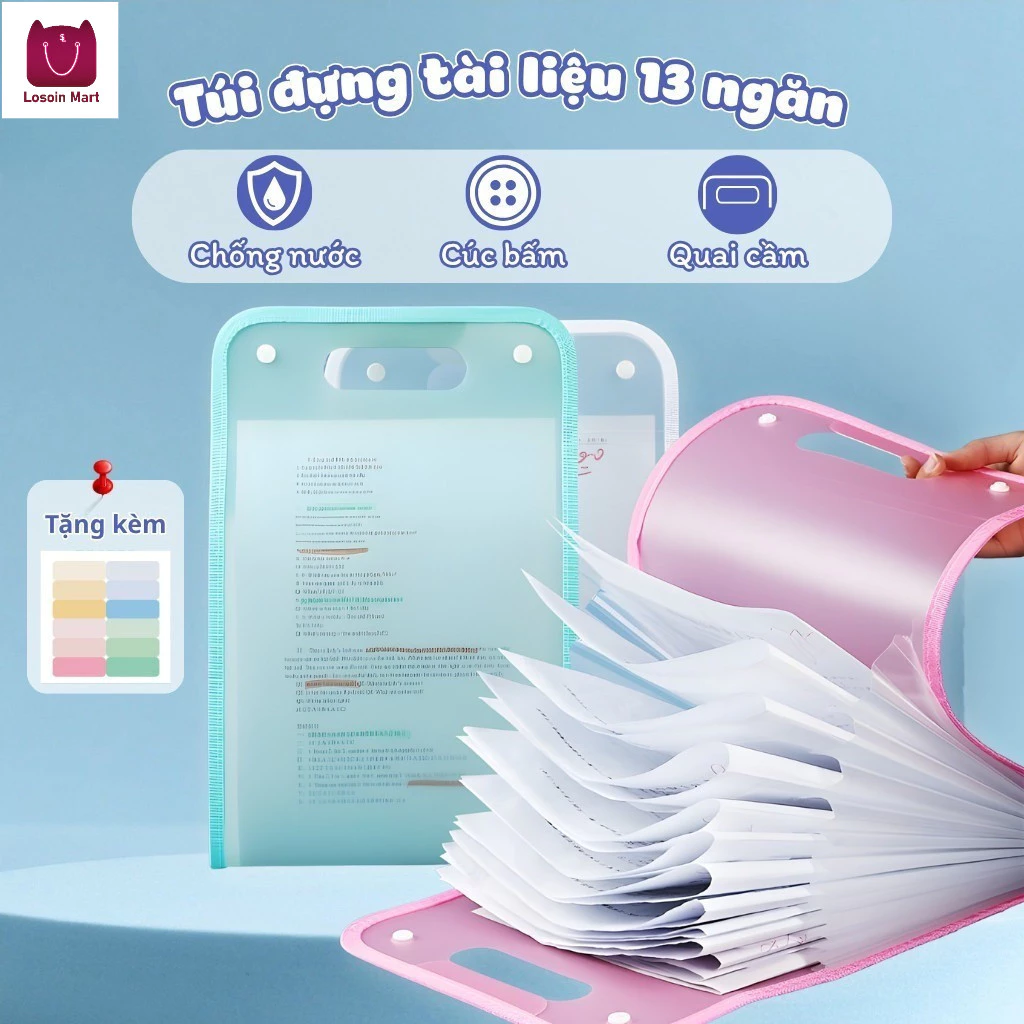 Túi đựng giấy thi di động, kẹp tài liệu, dung tích lớn, chống thấm nước và chống bụi.