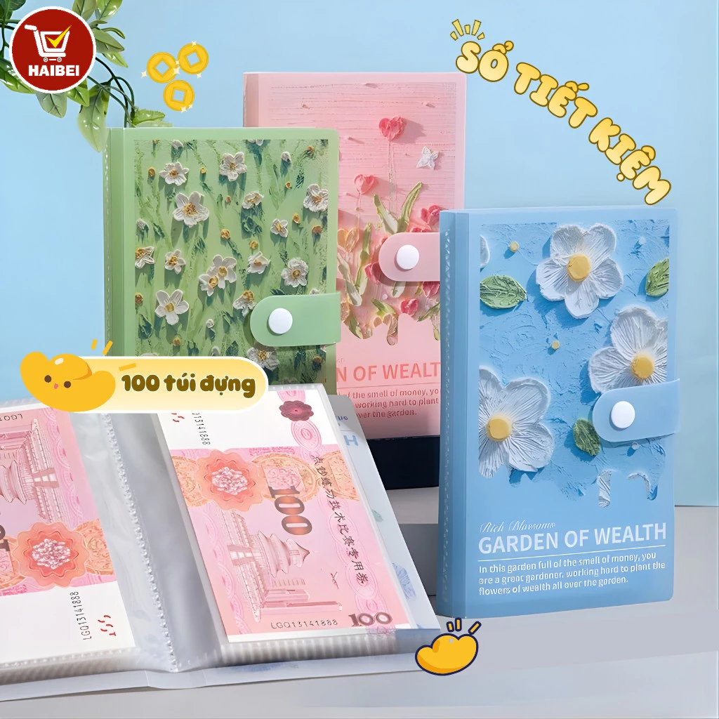 Sổ tiết kiệm 3D tranh sơn dầu, album lưu trữ tiền giấy kỷ niệm, sổ sưu tập tiền giấy, chống thấm nước và chống bụi.