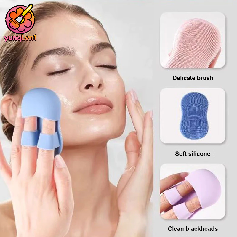 🎀yunqi🎀Miếng Cọ Rửa Mặt Tẩy Tế Bào Chết, Bàn Chải Rửa Mặt Silicon Mini, Làm Sạch Massage