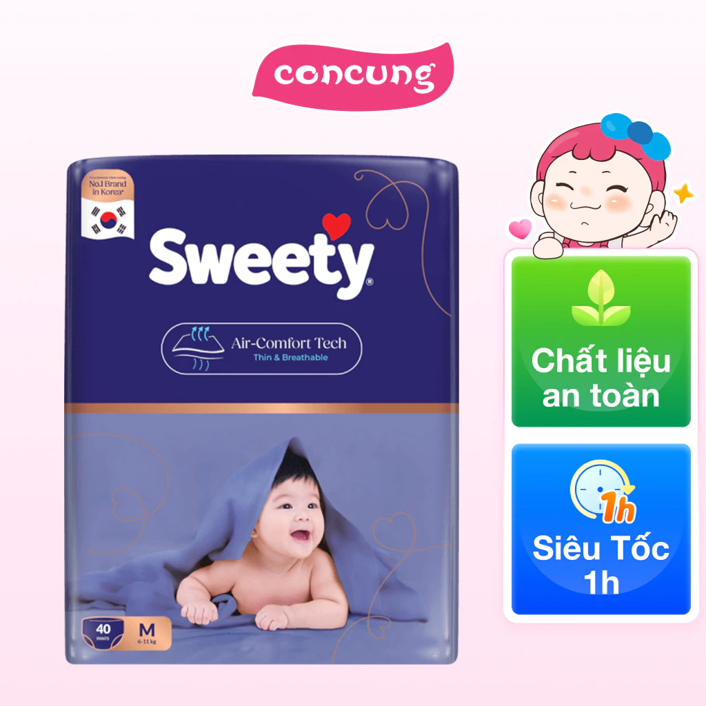 Combo 2 Tã quần Sweety cỡ M 40 miếng