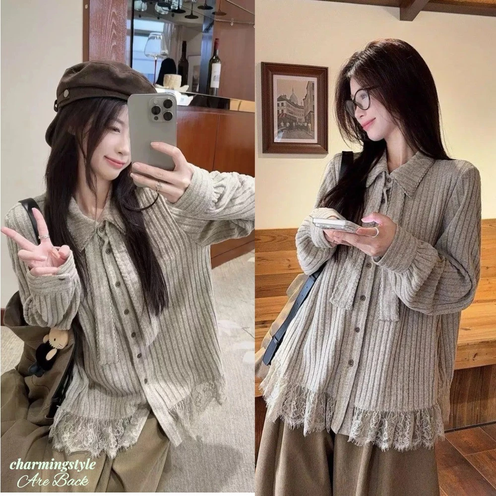Áo Sơ Mi Dài Tay Ren Phong Cách Retro Dành Cho Nữ Mùa Xuân Thu Mới Thời Trang Áo Sơ Mi Thiết Kế Hàng Đầu Top