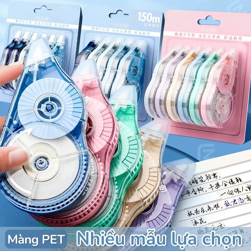Bút Xóa Kéo 1 Hộp 5 Chiếc, Tẩy Mực Sạch Sẽ, Dụng Cụ Học Tập Thiết Yếu Cho Học Sinh