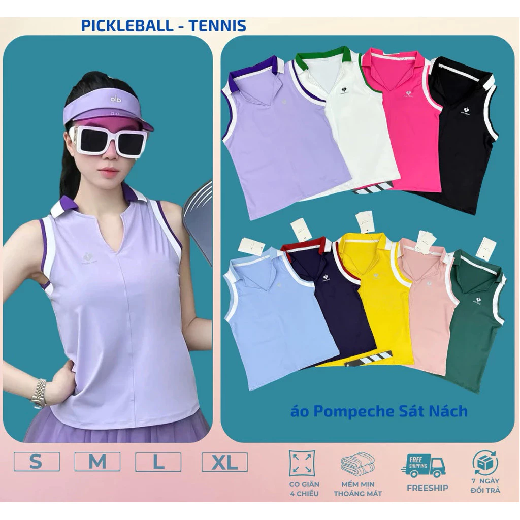 [PICKLEBALL] Áo sát nách thể thao lulu Pompeche chơi pickleball,golf, tennis..