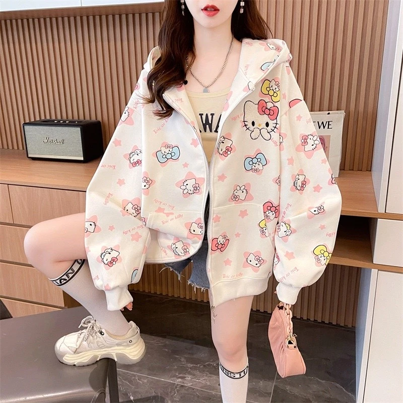 ÁO KHOÁC HOODIE NỈ NỮ CÓ NÓN HỌA TIẾT MÈO 3D DỄ THƯƠNG MẪU MỚI XSTT FASHION