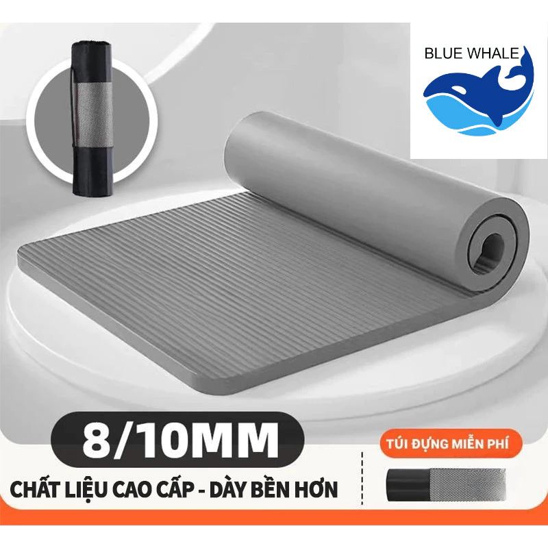 Bluewhale Thảm Tập Gym Yoga Siêu Dày 8-10mm Tập Thể Dục Tại Nhà Đệm Thảm Dã Ngoại Du Lịch