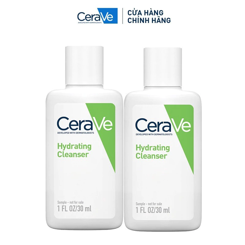 [HB GIFT - HÀNG TẶNG KHÔNG BÁN] Bộ 2 Sữa rửa mặt giúp làm sạch sâu dành cho da thường và da khô CeraVe Hydrating Cleanse
