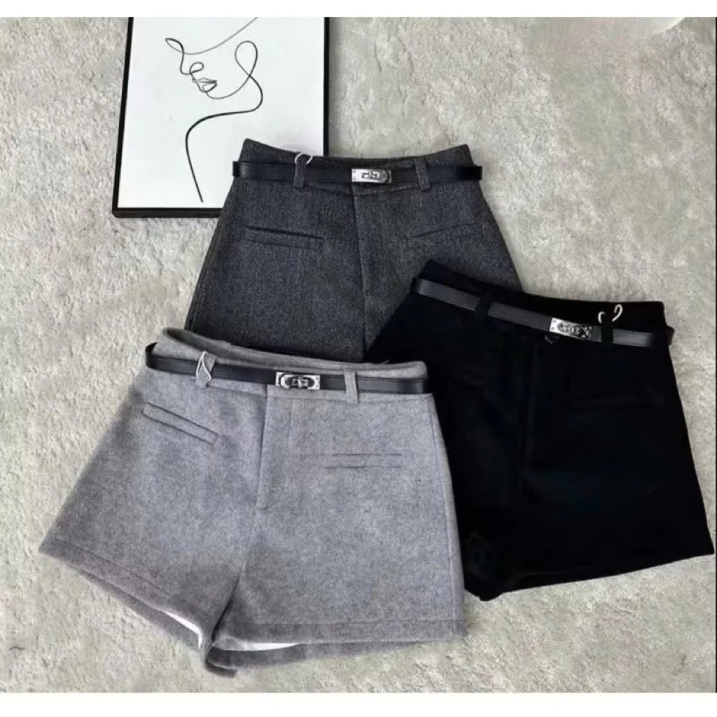 ( TẶNG KÈM ĐAI) Quần Đùi Dạ Túi Thẳng Cơi Trước Siêu Sang Hottrend- HÀNG QCCC LL1-M08