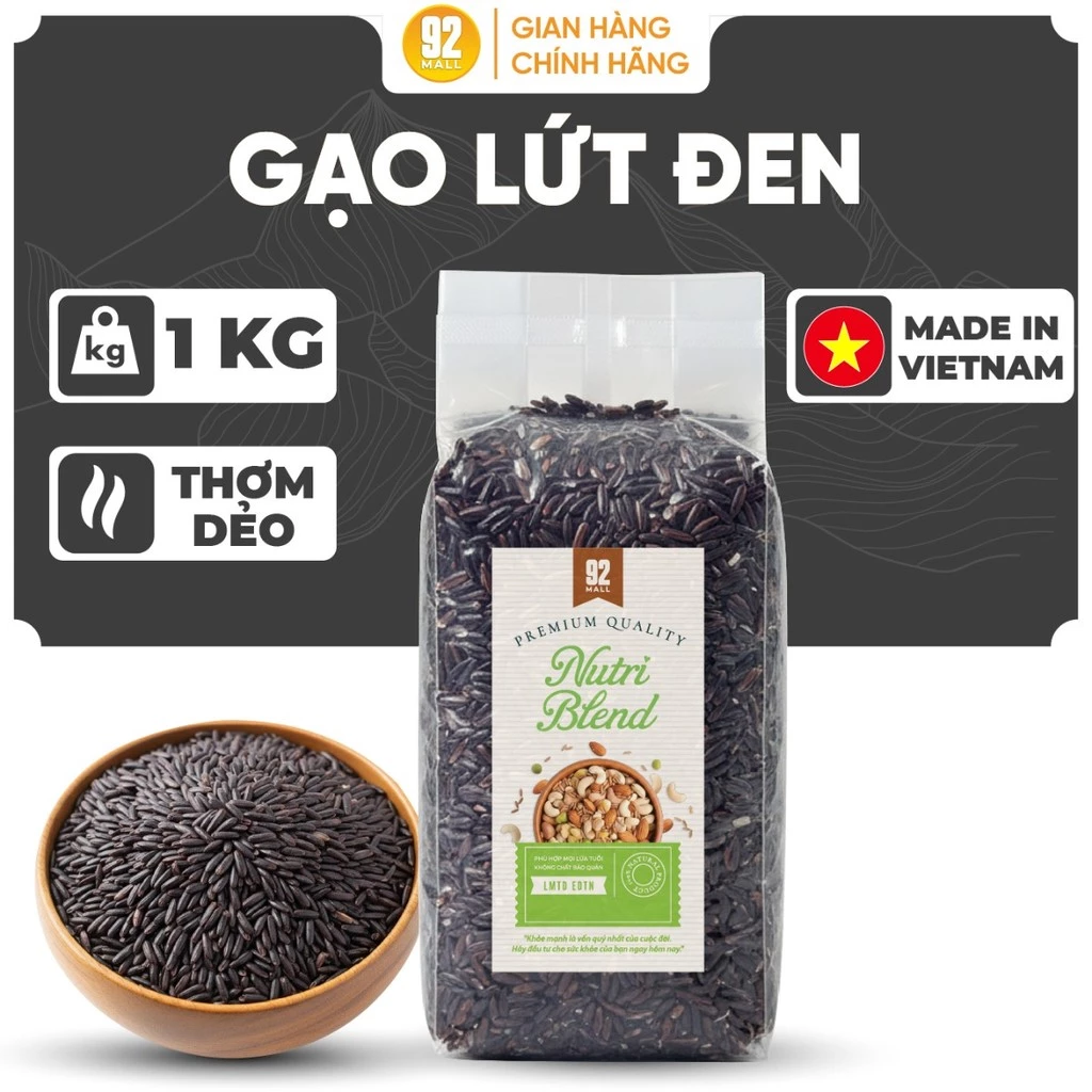 [Giảm Cân] Gạo Lứt Đen Hữu Cơ 5KG Túi Hút Chân Không Cao Cấp Healthy Ăn Kiêng