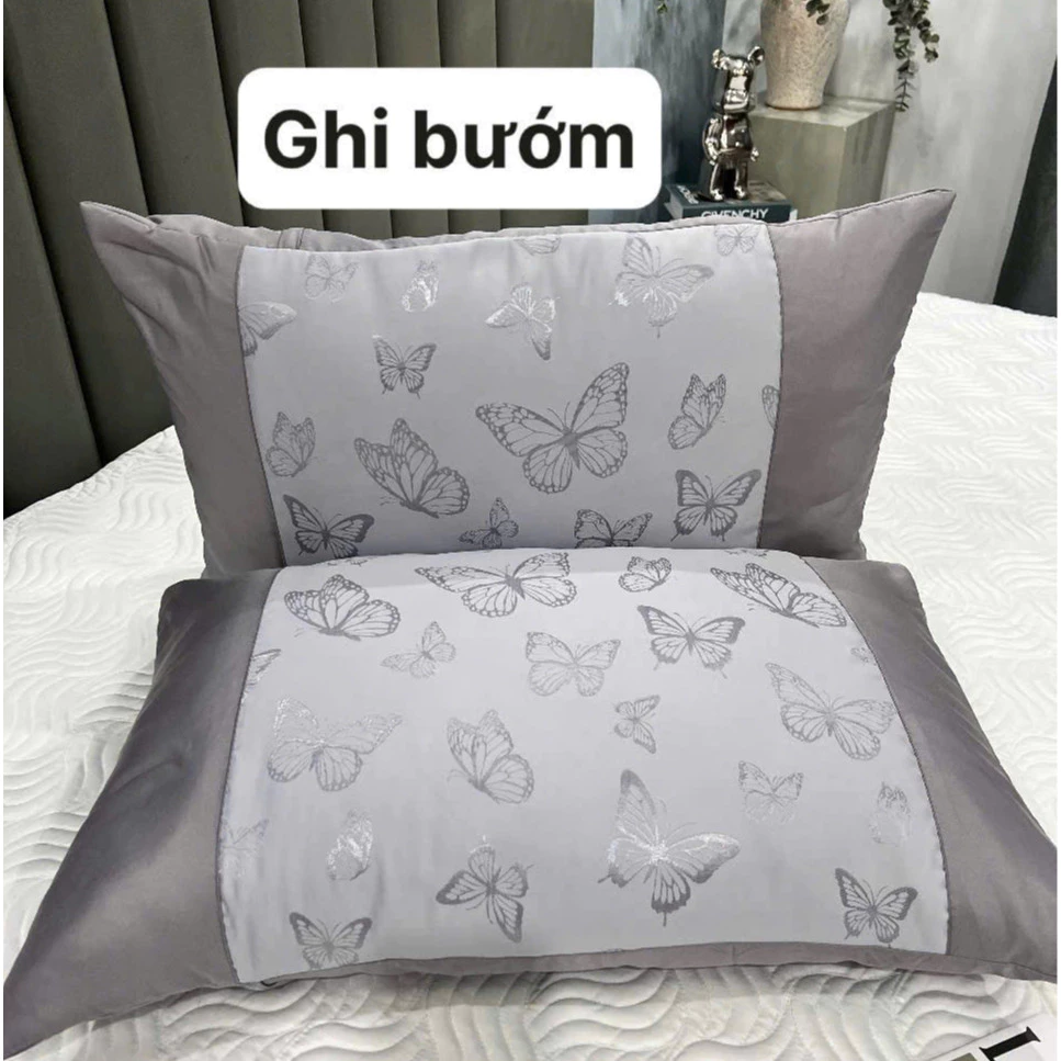 Sét 2 vỏ gối gấm lụa 48x74 cm họa tiết sang trọng chất liệu cao cấp - Thiên hương Bedding