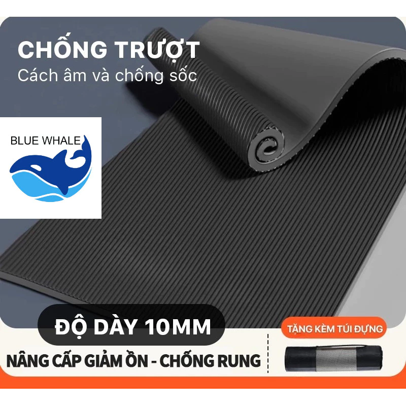 Bluewhale Thảm Tập Gym Thảm Tập Yoga 8mm-10mm Siêu Dày NBR Chống Trượt Tập Thể Dục Tại Nhà
