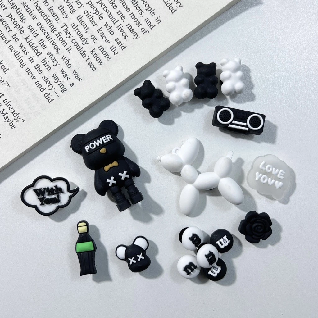 Sticker Charm /Set Miếng dán sandal PVC nút dép phụ kiện trang trí cho dép có lỗ Shoe charm