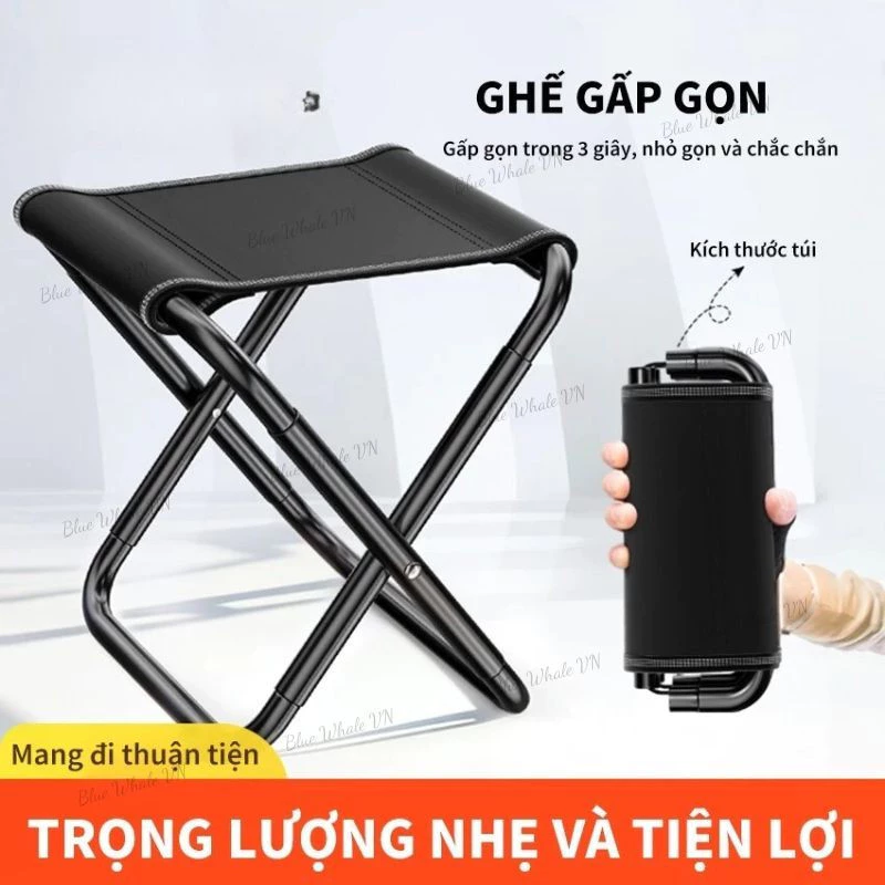 Ghế Gấp Ghế Di Động Nhỏ Gọn Tiện Lợi Mang Đi Câu Cá Dã Ngoại Cắm Trại Picnic
